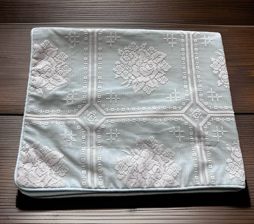 Vintage Louis Nichole Pillow Sham Mint Green Ivory Lace Romantic Cottagecore